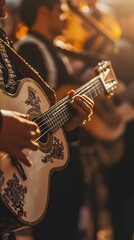 Outdoor mariachi guitar performance
