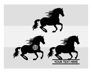 Horse Svg, Bundle, Horse Silhouette, Horse Svg, Animals Svg, Circut Cut Files Silhouette, Horse Lover Svg, Farm Animals Svg, Horseshoe Svg, Horse Monogram, Split Monogram, Circle Monogram,