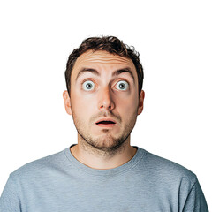 Man with Surprised Expression Isolated on Transparent Background