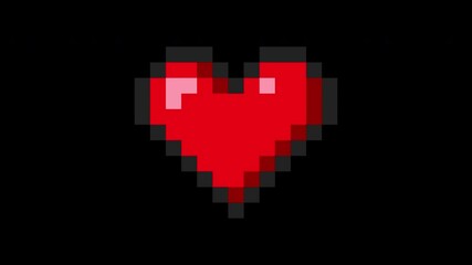 8-bit pixel art red heart beat animation. 2D video game asset. pixelated 90s style. looped video. love symbol. game health level. Transparent. Alpha channel. - Powered by Adobe