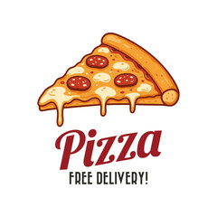 Pizza slice logo. A logo design suitable for all businesses related to Italian cuisine. Editable logo template.