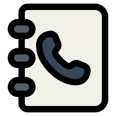 Phone Book Icon Element For Design