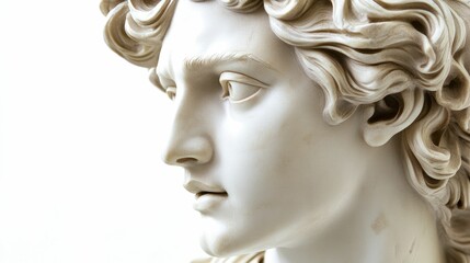 Classical bust, sculpted stone, serene expression.