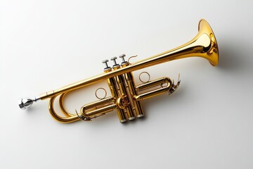 Obraz premium A trumpet displayed on a clear background, created using modern