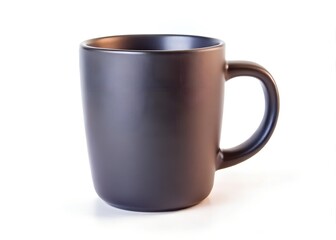 The Simplicity of a Mug: A clean and simple shot of a black ceramic mug, perfect for beverages, offering a minimalist aesthetic and ideal for product placement and design concepts.