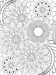 PrintFlowers Coloring Pages For Adules