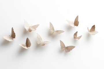 The journey of monarch butterflies, a multitude of butterflies, an abstract design isolated on a see-through background,