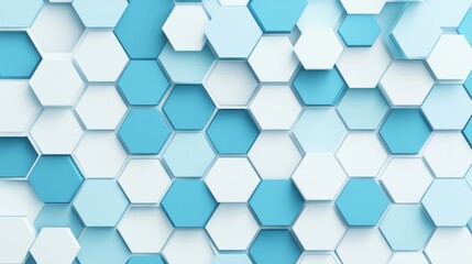 Fototapeta premium A striking abstract design featuring blue and white hexagons, perfect for a modern techthemed backdrop or illustration.