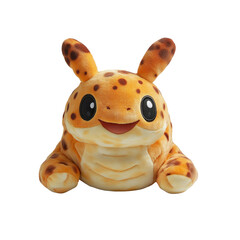Naklejka premium Adorable Plush Gecko Toy - Cute Orange and Brown Spotted Reptile Soft Toy