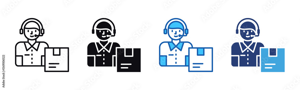 Poster Customer Service icon sheet multiple style collection