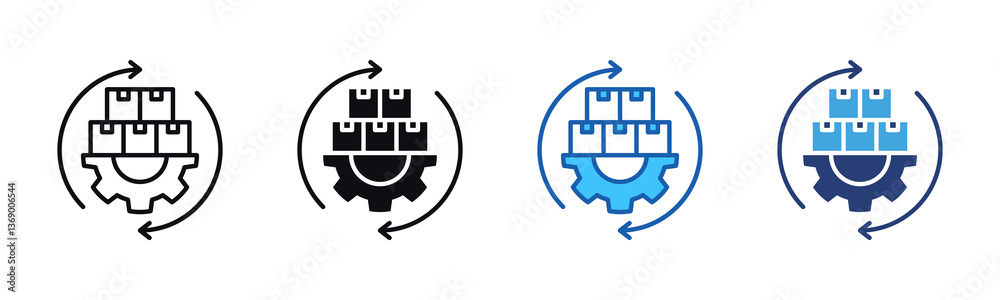Poster management icon sheet multiple style collection