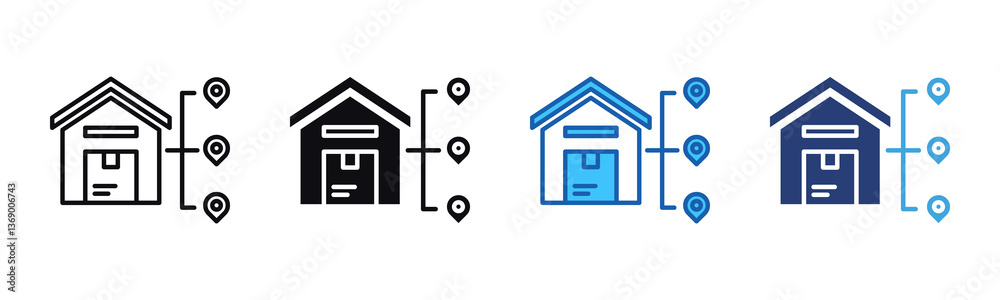 Poster Distribution icon sheet multiple style collection
