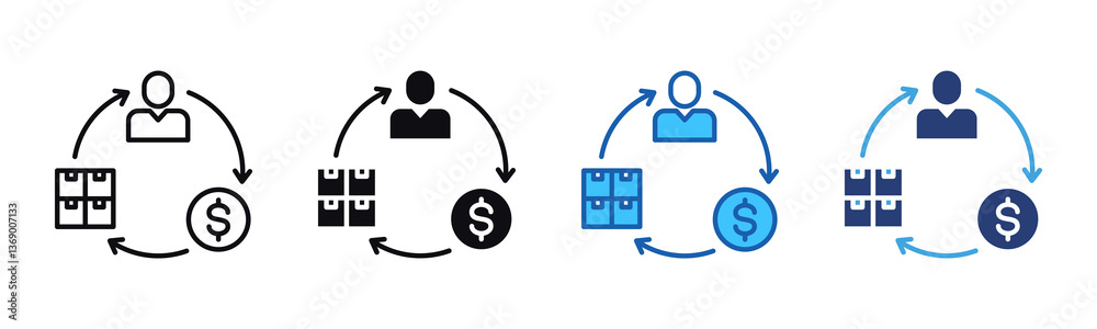 Poster Buying icon sheet multiple style collection