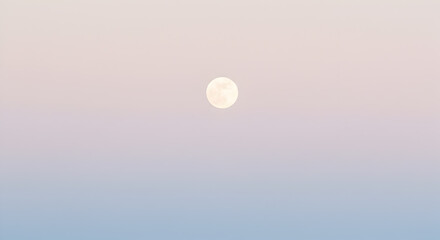 Obraz premium Ethereal moon over gradient sky evokes tranquility and celestial wonder