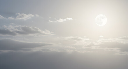Serene Moonlit Sky: A Delicate Gradient of White and Pale Gray Hues