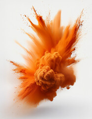 Orange Farbexplosion mit dynamischer Bewegung