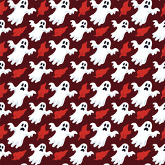 Halloween ghost pattern background vector illustration