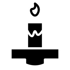 Candle Light Flame  Glyph Icon