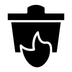 Cooking Food Flame  Glyph Icon