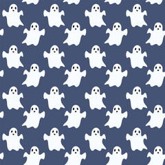 Halloween ghost pattern background vector illustration