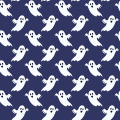 Halloween ghost pattern background vector illustration
