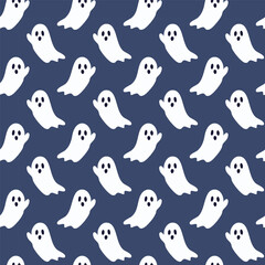 Fototapeta premium Halloween ghost pattern background vector illustration