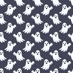 Halloween ghost pattern background vector illustration