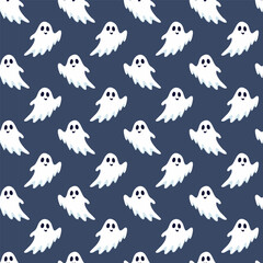 Halloween ghost pattern background vector illustration
