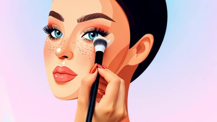 Explore flattering contour techniques for long faces with modern illustrations. Perfect your makeup skills with this guide
