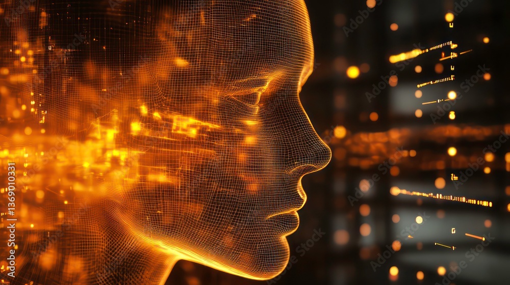 Poster virtual assistant generates voice as sound wave visualization. ai-based virtual assistant shows huma