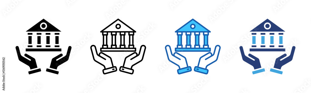 Poster governance icon sheet multiple style collection