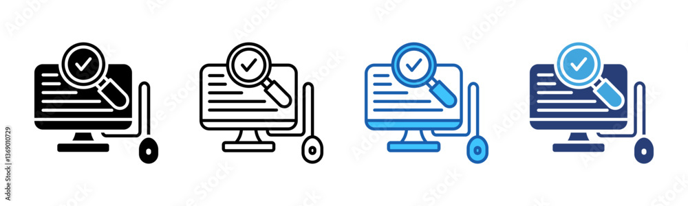 Poster Monitoring icon sheet multiple style collection