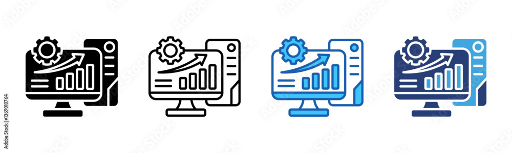 Poster Reporting icon sheet multiple style collection