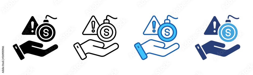 Poster threats icon sheet multiple style collection