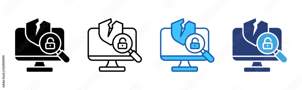 Poster Vulnerabilities icon sheet multiple style collection