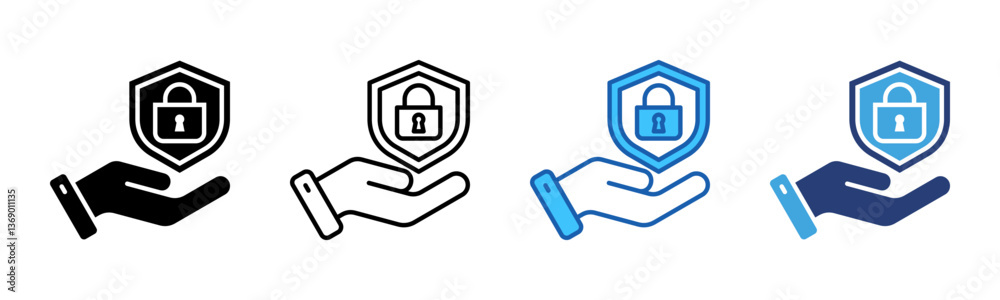 Poster Security icon sheet multiple style collection
