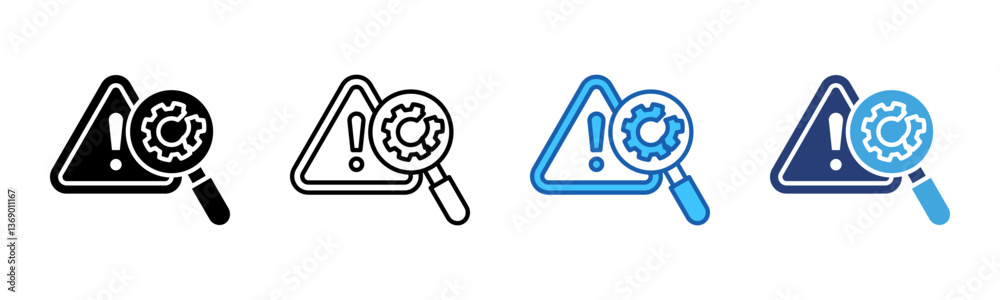 Poster incident icon sheet multiple style collection