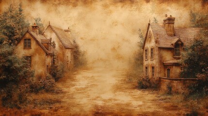 Rustic Village Pathway Illustration