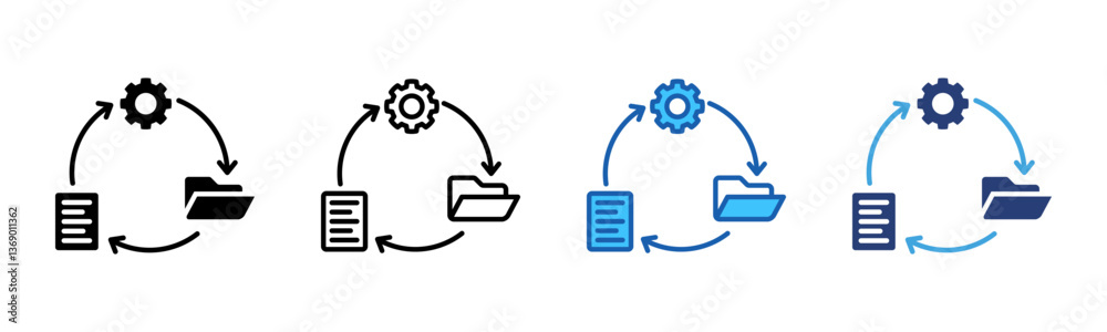 Poster Execution icon sheet multiple style collection