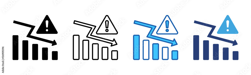 Poster crisis icon sheet multiple style collection