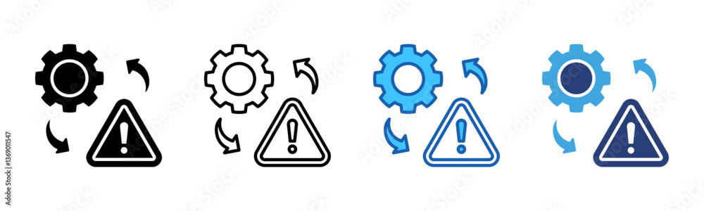 Poster risk management icon sheet multiple style collection