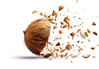 coconut on white background