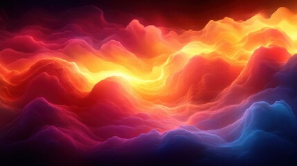 Obraz premium Colorful Abstract Waves of Light and Energy in Vibrant Patterns