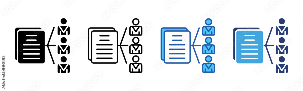 Poster collaboration icon sheet multiple style collection
