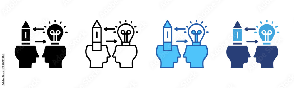 Poster Brainstorm icon sheet multiple style collection