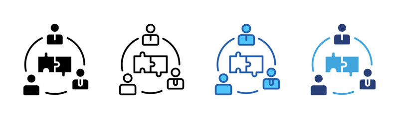 Teamwork icon sheet multiple style collection