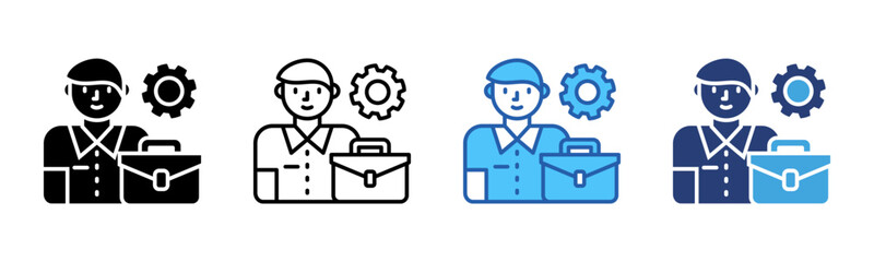 Worker icon sheet multiple style collection