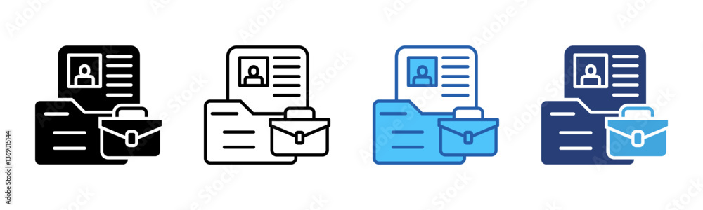Poster Curriculum Vitae icon sheet multiple style collection