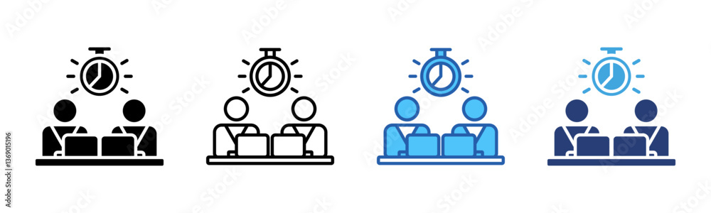 Poster deadline icon sheet multiple style collection
