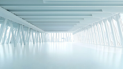 Naklejka premium Modern Empty White Office Interior With Glass Windows